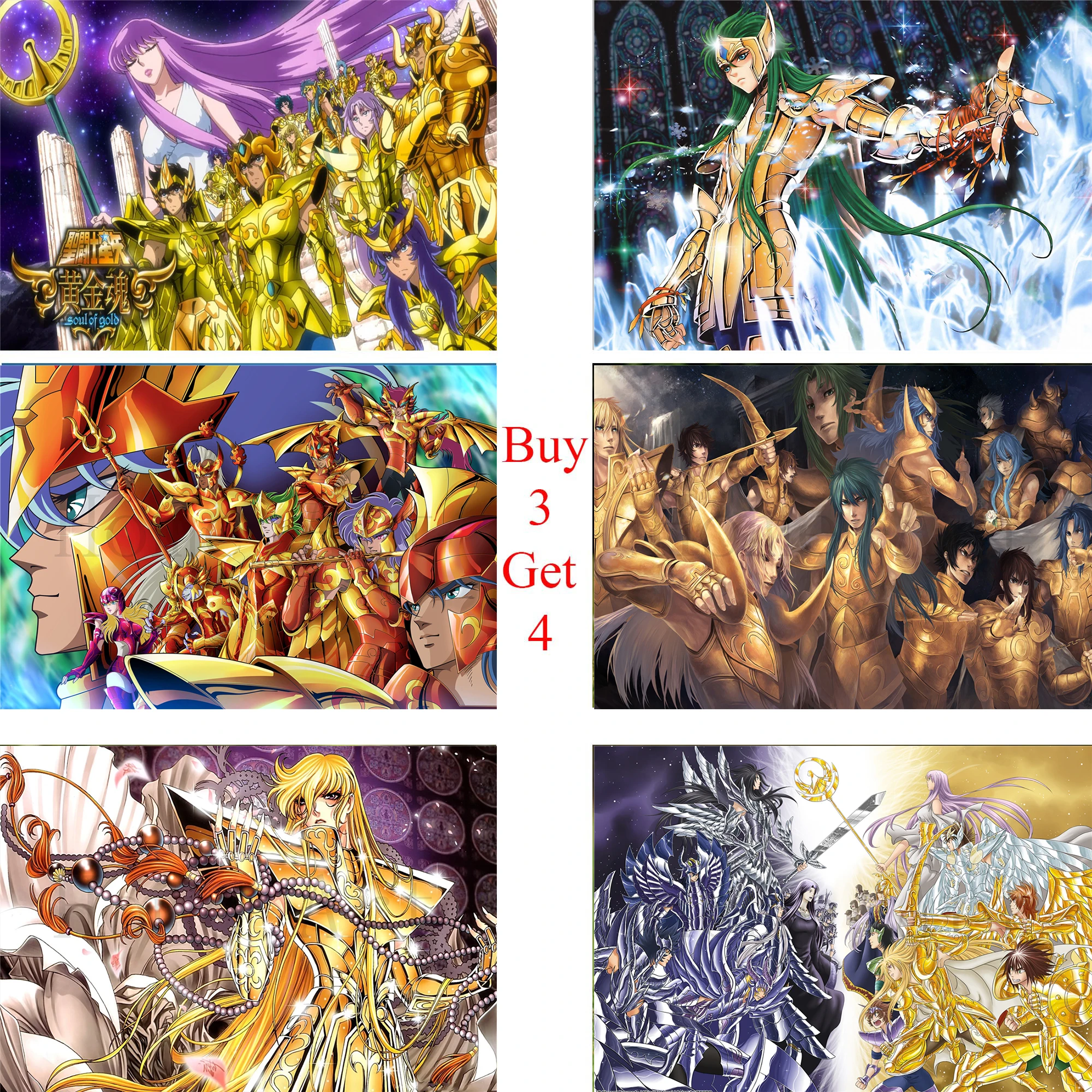 

Saint Seiya Poster Clear Image Wall Stickers Home Decoration High Quality Prints White Coated Paper home art Brand