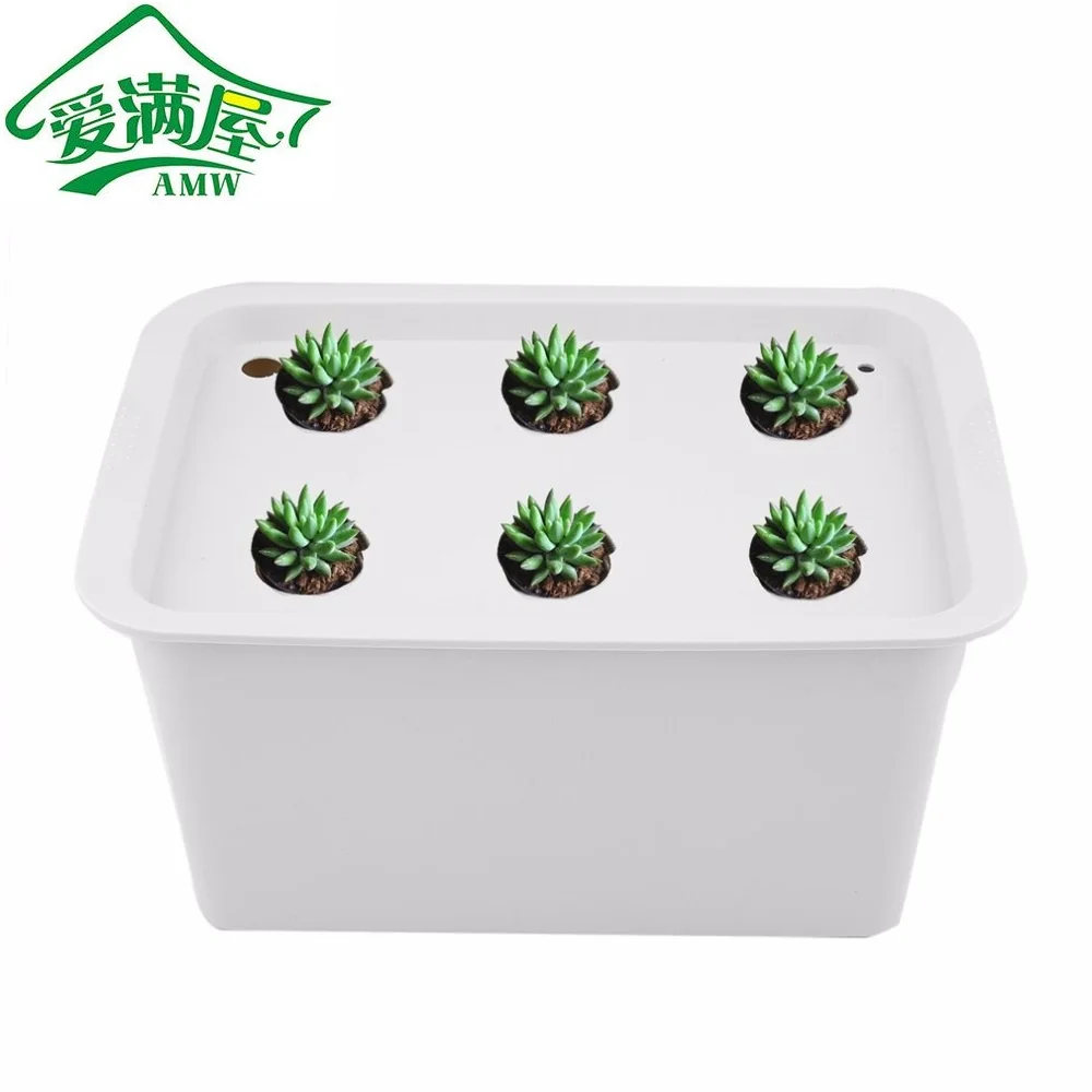 AMW 6 Holes 220V/110V Plant Site Hydroponic System Indoor Garden Cabinet Box Grow Kit Bubble Garden Pots Planters Nursery Pots