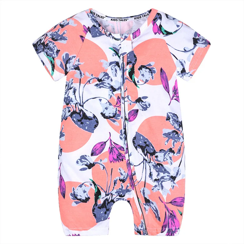 

Summer New Baby Short Sleeve Cotton Zipper Romper Boy Girls Outfit Cloth