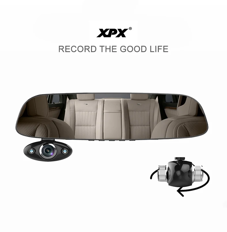 XPX ZX816 зеркало со встроенным видеорегистратором Видеорегистраторы для автомобилей Dash cam 3 камеры 5 дюймов зеркало заднего вида камера зеркало заднего вида Full HD 1080P Автомобильная камера Mirrir салон cam