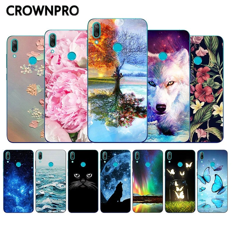 

CROWNPRO Silicone Coque For Huawei Y7 Prime 2019 Case Black TPU Phone Back Cover For Huawei Y7 2019 Bumper Case Matte Ultra Thin Bag