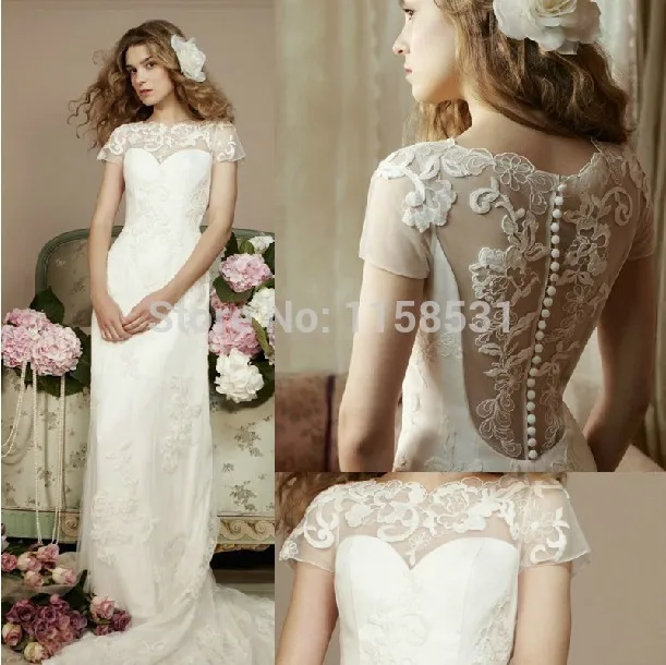 

New 2014 Romantic Beautiful Back White/Ivory Lace Wedding Dress vestido de noiva Bridal Gown Free shipping Custom made size