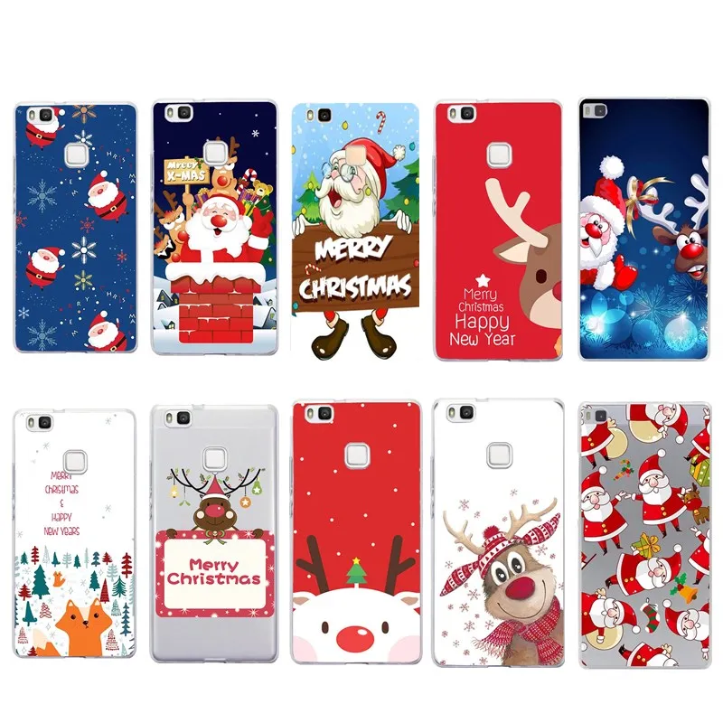 For Huawei P20 Lite Case mate 10 lite P smart p9 p10 mini p8 2017 New Year Christmas Tree Soft Cover Shell |