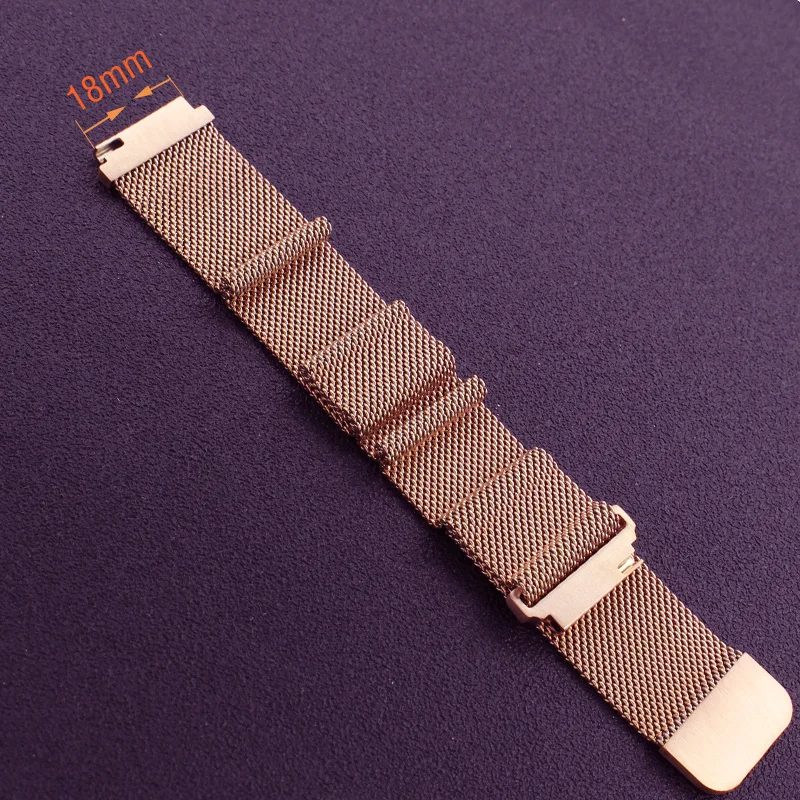 

20mm 18mm Milanese Loop Magnet Band Strap for Watch Stainless Steel Rose Gold Black Siver Clasp Bracelet Soft Watchband
