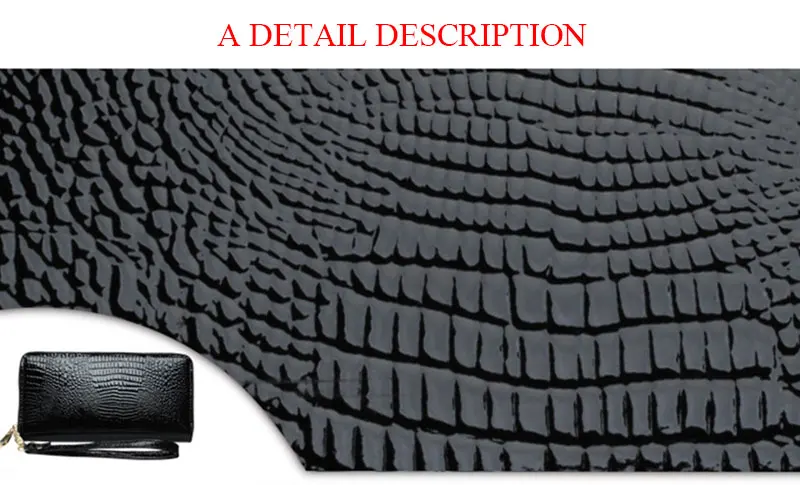 LMS 2017 New Luxury Long Women Wallet and Purses Alligator Patent Leather Zipper Cardholder Ladies Large Capacity Clutch Wallet (17)