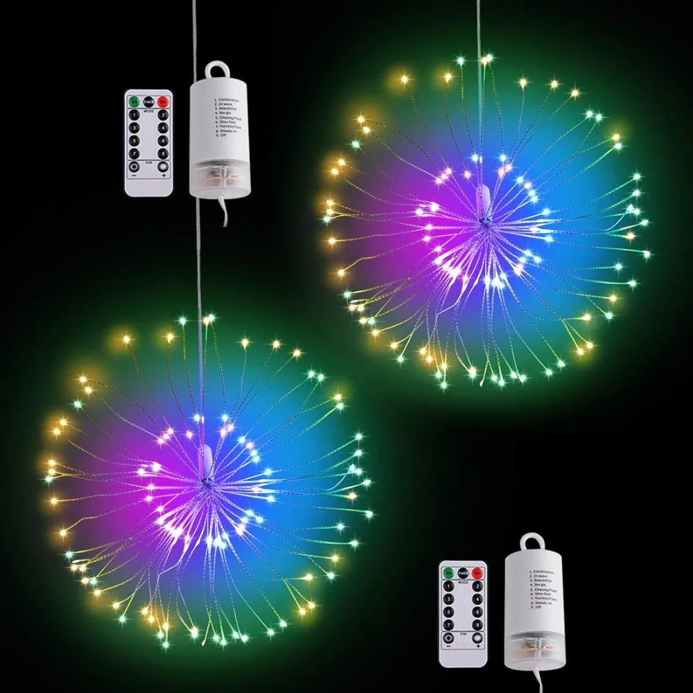 LED Fireworks String Light 100led Foldable DIY Explosion Colorful waterproof Fairy Light With Remote Control For Christmas party LED Fireworks String Light 100led Foldable DIY Explosion Colorful waterproof Fairy Light With Remote Control For Christmas party