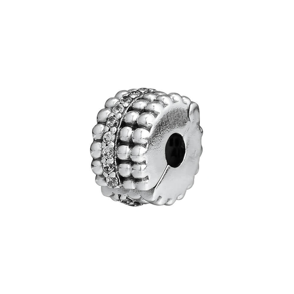 

CKK 925 Sterling Silver Beaded Brilliance Clip Charms Beads Original Jewelry DIY Making Fits For Bracelets