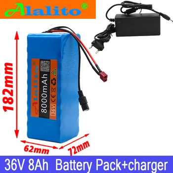 

36V battery 10S4P 8Ah 18650 lithium battery pack 500W high power battery 42V 14000mAh Ebike electric bicycle BMS+42v charger