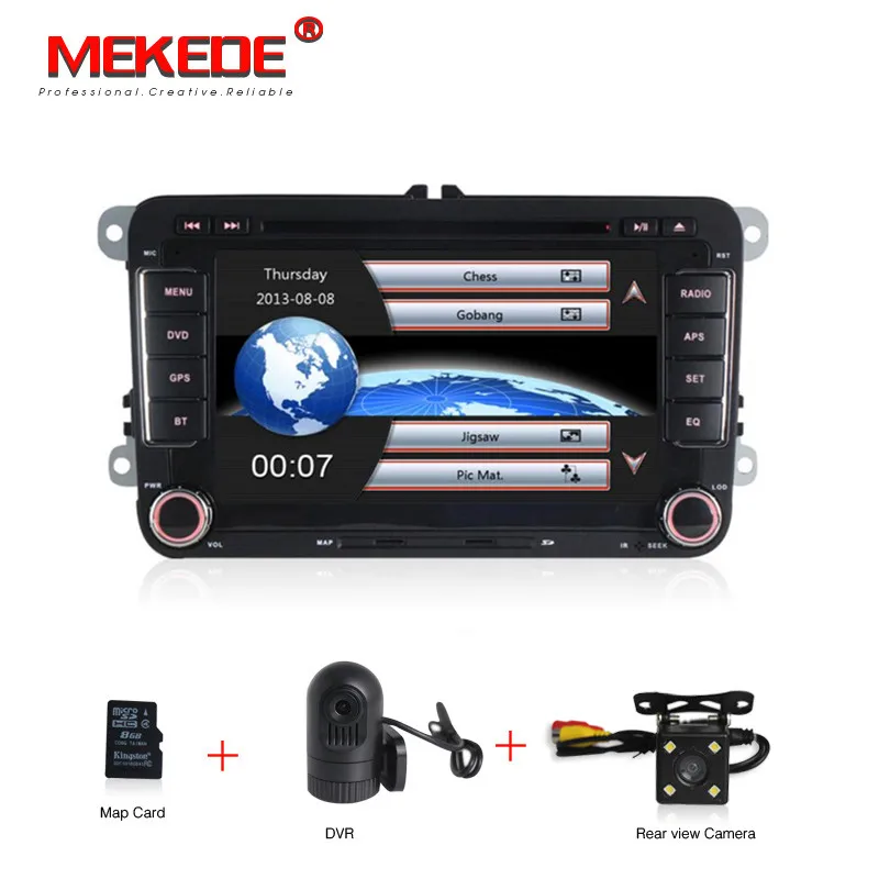 MEKEDE HD " 2 din автомобильный DVD для VW golf 4 golf 5 6 touran passat B6 sharan jetta caddy transporter t5 polo tiguan с gps картой - Цвет: CAR DVD CAMERA DVR