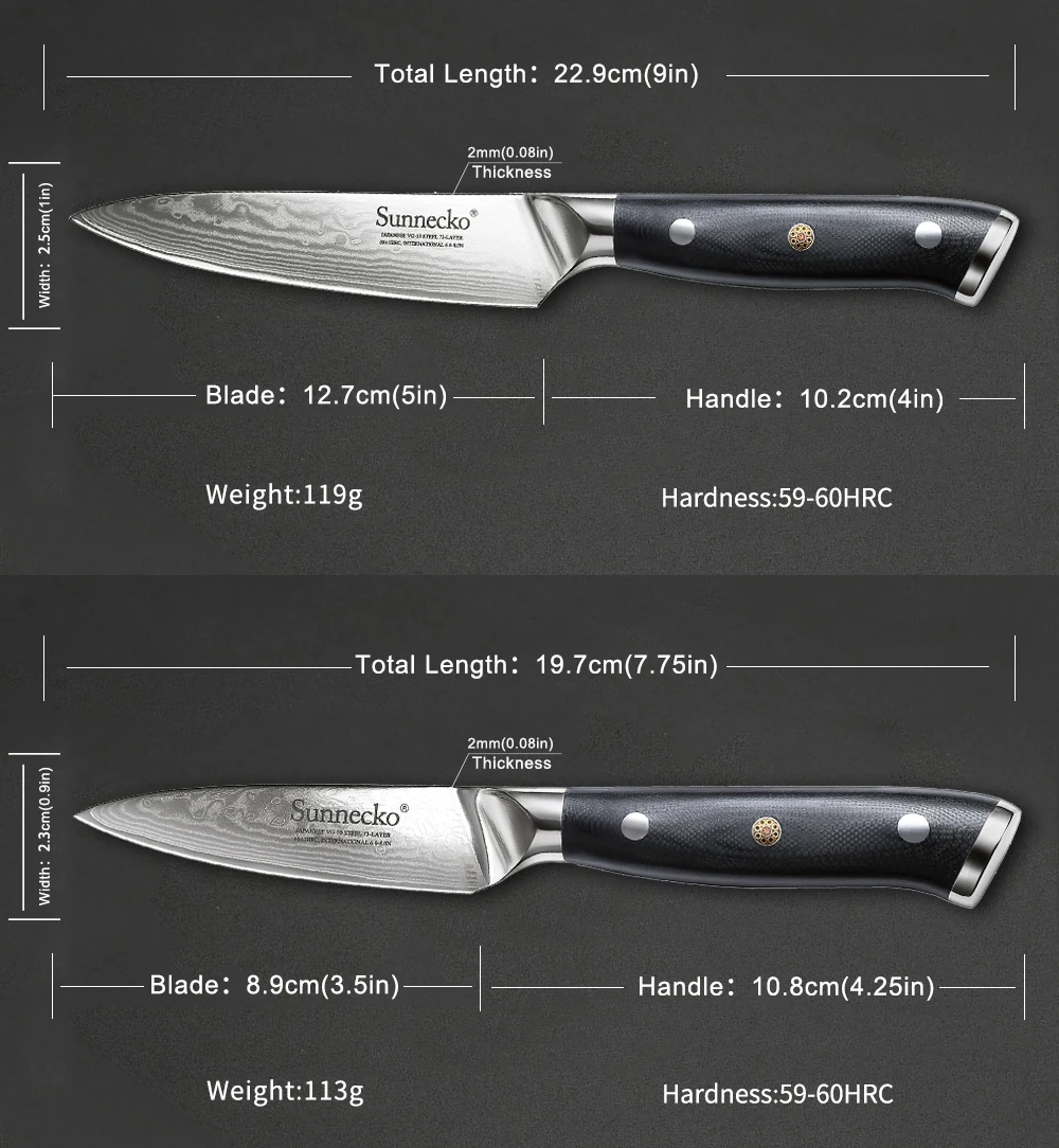 SUNNECKO 5 шт. набор кухонных ножей шеф-повара для очистки хлеба Santoku универсальный нож японский Дамаск VG10 сталь инструменты для приготовления пищи G10 Ручка