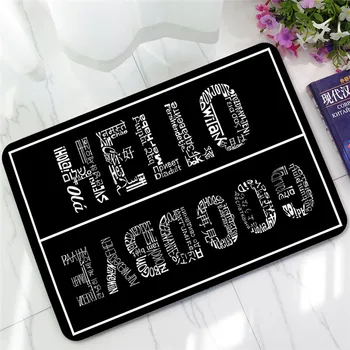 

Welcome Doormat Entrance Mat Hallway Simple Black White Printed Anti-Slip Floor Mat Area Rugs Funny Custom Front Door Mat Carpet