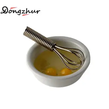 

1:12 Miniature Accessories Egg Plate With Whisk Simulation Kitchen Food Model Toys For Dollhouse Accessory Decoration Kids Toys