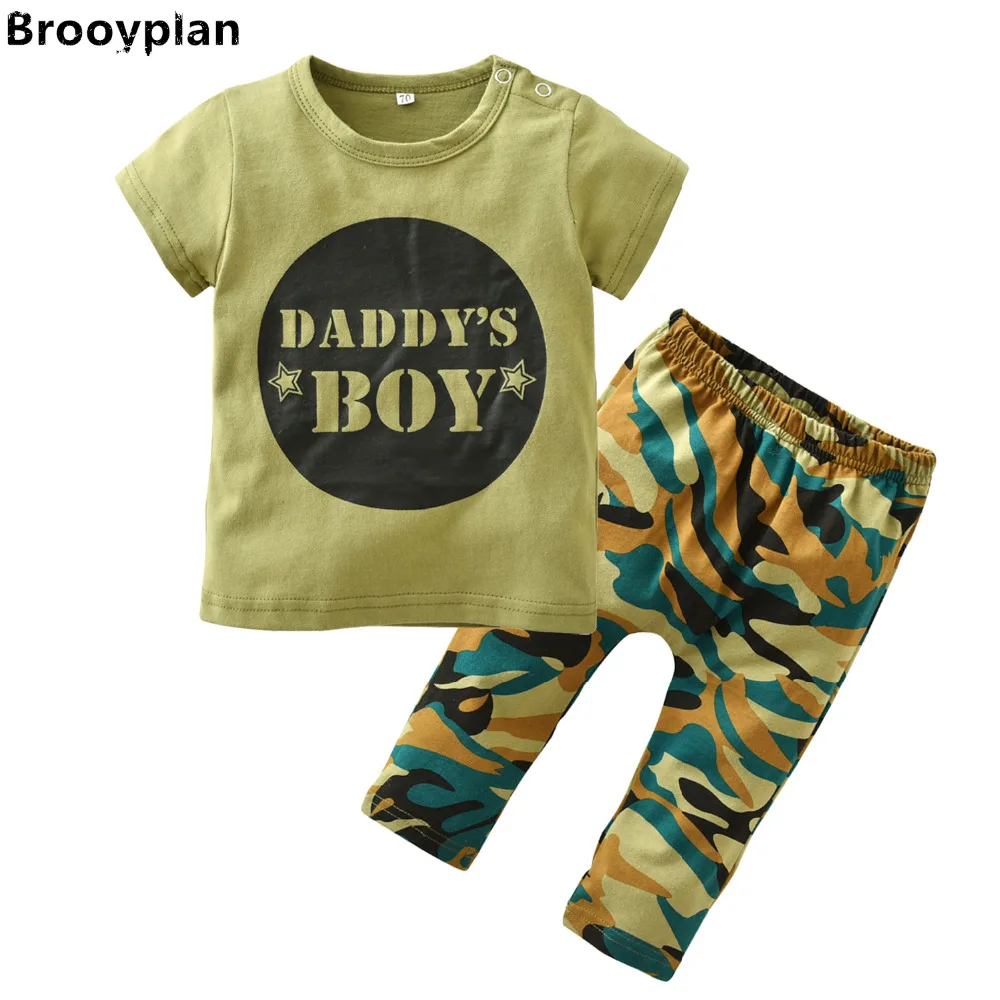 Newborn Infant Baby Boy Clothes 100Cotton Short sleeved Letter DADDY'S