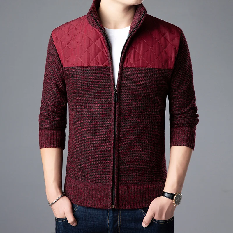 2019 جديد أزياء العلامة التجارية سترة للرجال Kardigan سستة يتأهل صداري Knitred سميكة الخريف الكورية نمط عارضة الرجال الملابس
