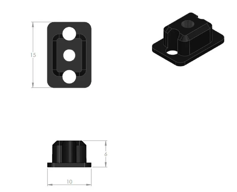 

Horizon Elephant Ultimaker original Print Table Lock Nut Pom material black color for DIY 3D printer