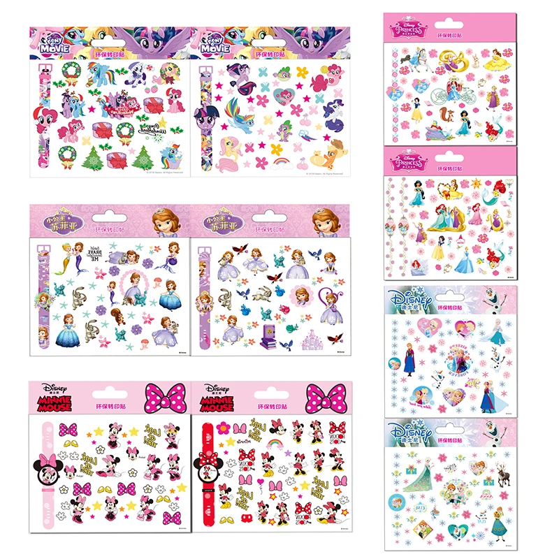 Disney frozen minnie sofia Детские Водонепроницаемые тату часы стикер с днем рождения Дети