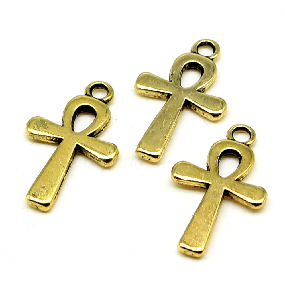 Подвески 30 шт. Ankh Cross античное золото цвет 5 1x8 7 дюймов (13x22 мм) ювелирные изделия из