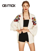 asmax 2017 White Summer Fashion Sweater Women Casual Flare Embroidert Jumper Sweet O-neck Long Sleeve Lady Pullovers