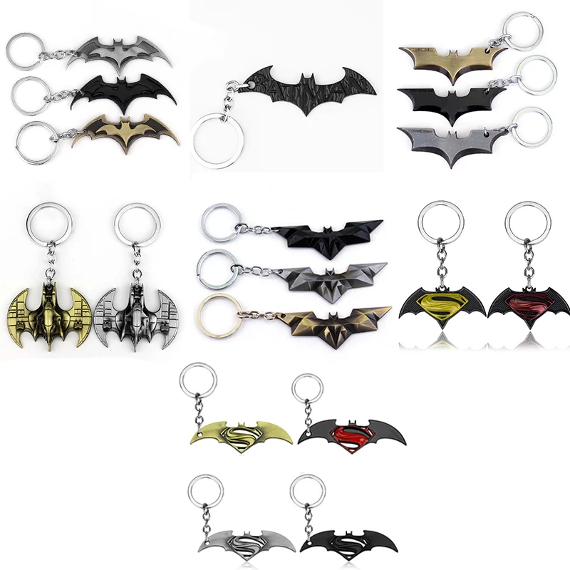 

18 style DC jewelry Superhero Batman Keychain Batman bottle opener pendant Superman key chain Comic Figure Accessories Key Rin