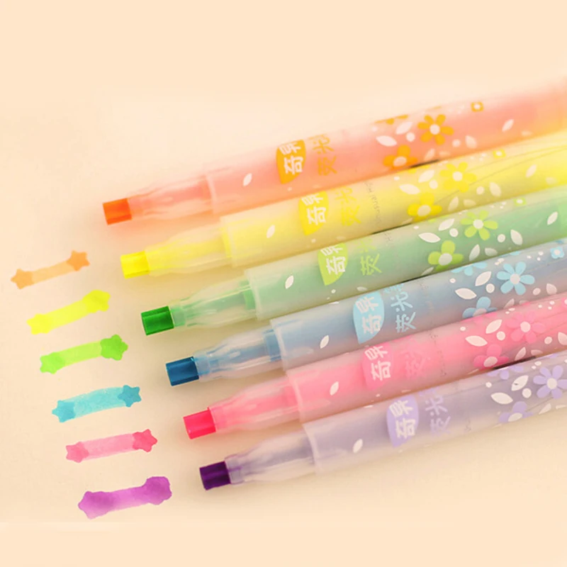 

1 PC DIY Cute Kawaii Plastic Watercolor Pen Creative Star Highlighter Marker Pen Graffiti Oily Marker Pen School Stationery
