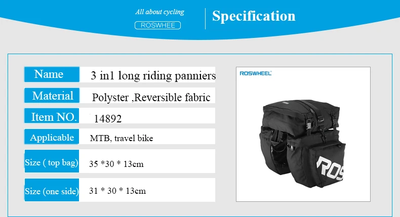 Perfect ROSWHEEL 37L Water Resistant Bicycle Cycling Rear Pannier Bag Durable Bike Bicycle Pannier Bag Cycling Bag cargo bag 1 Perfect ROSWHEEL 37L Water Resistant Bicycle Cycling Rear Pannier Bag Durable Bike Bicycle Pannier Bag Cycling Bag cargo bag 1