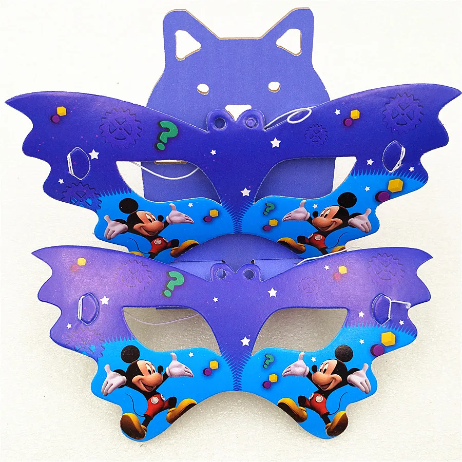 

10pcs/set Kids Birthday Party Supplies Mickey Mouse Cartoon Paper Mask With String Paper Eye Cover Theme Party Decoration