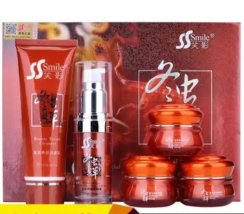 

New Style Cordyceps sinensis professional whitening beauty wrinkle free cream set freckle beauty whitening