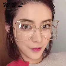 WarBLade негабаритных золотых очков для женщин прозрачные очки для глаз дизайнерские металлические солнцезащитные очки с ажурной оправой жемчужные прозрачные линзы UV400 Лидер продаж