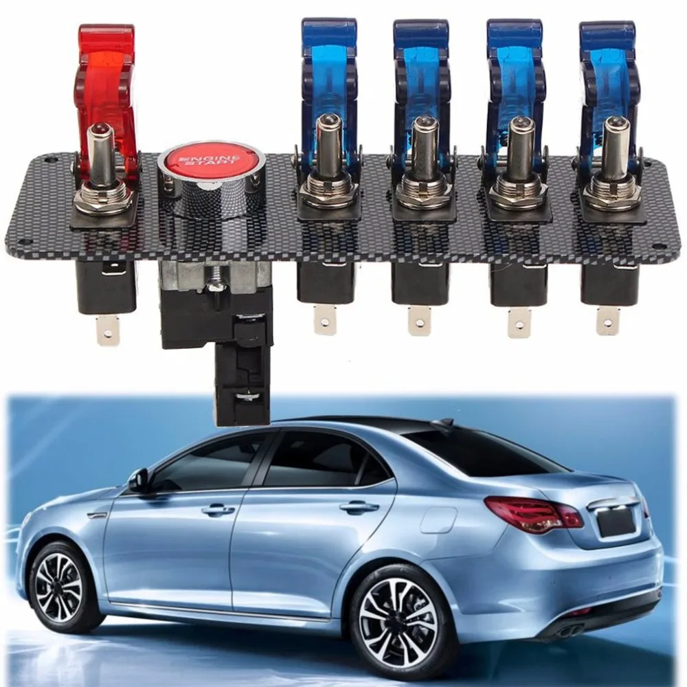 6 In 1 Racing Car Auto LED Toggle Ignition Switch Panel Engine Start Push Button Car Led Toggle Switch 12V 6 In 1 Racing Car Auto LED Toggle Ignition Switch Panel Engine Start Push Button Car Led Toggle Switch 12V