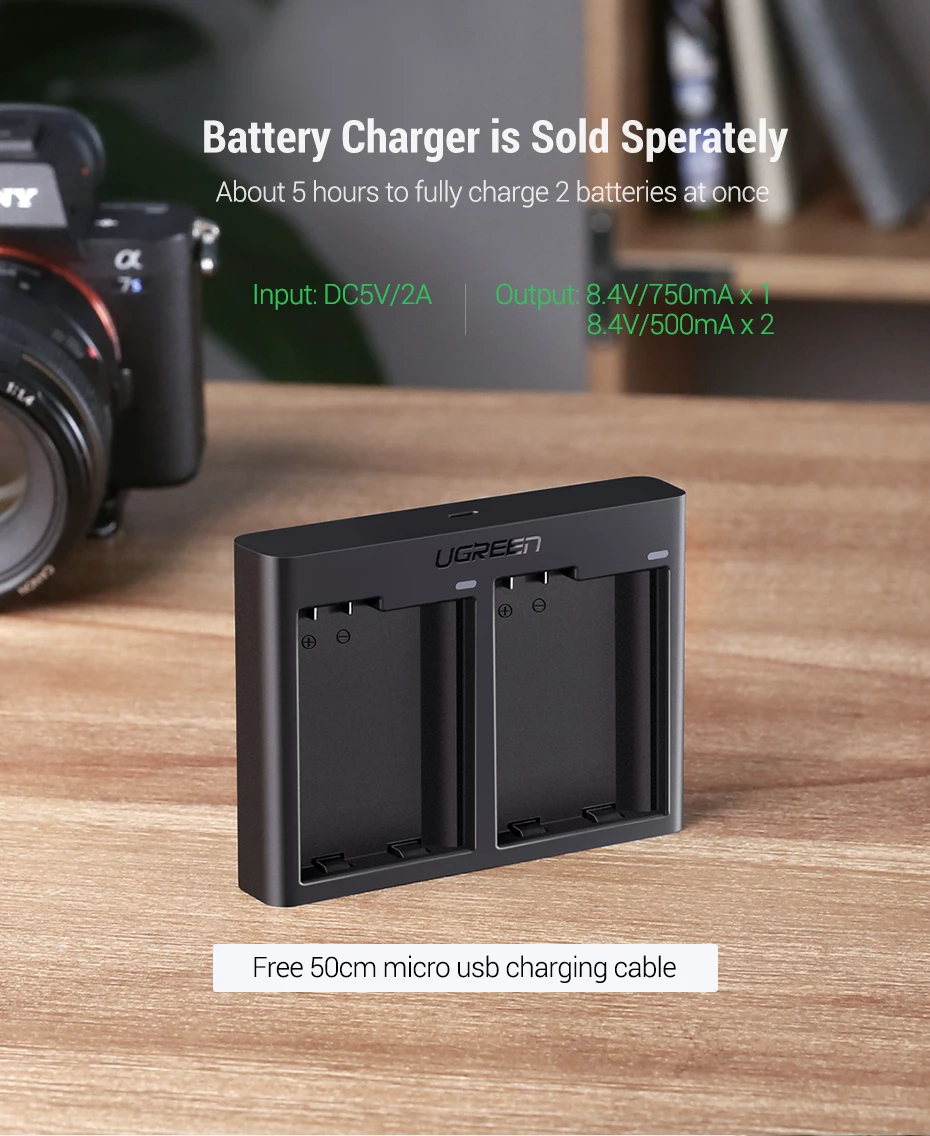 Ugreen EN-EL15 Камера Батарея 1900mAh для Nikon EN EL15 D610 D750 D800E D810 D810A D850 D7500 D7200 D7100 D7000 Камера батареи