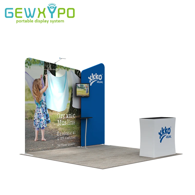 10ft 10ft Expo Booth Solution Tension Fabric Advertising Printed