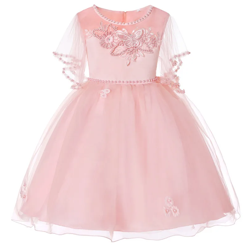 Платье с вышивкой из бисера для девочек детское платье для свадебной вечеринки элегантные вечерние платья подружки невесты для девочек Vestidos
