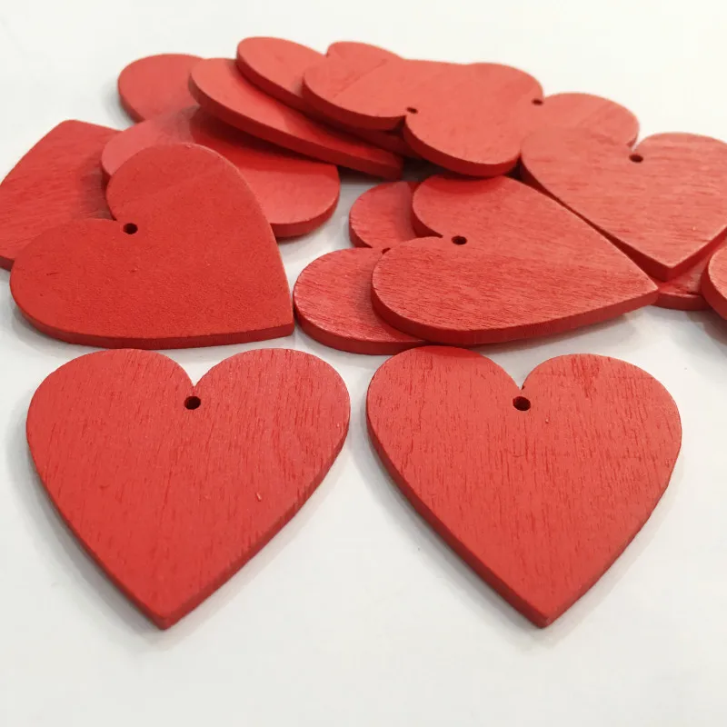 20 штук красного цвета с надписью Love Heart &quotсделай сам&quot пустой сердце деревянные