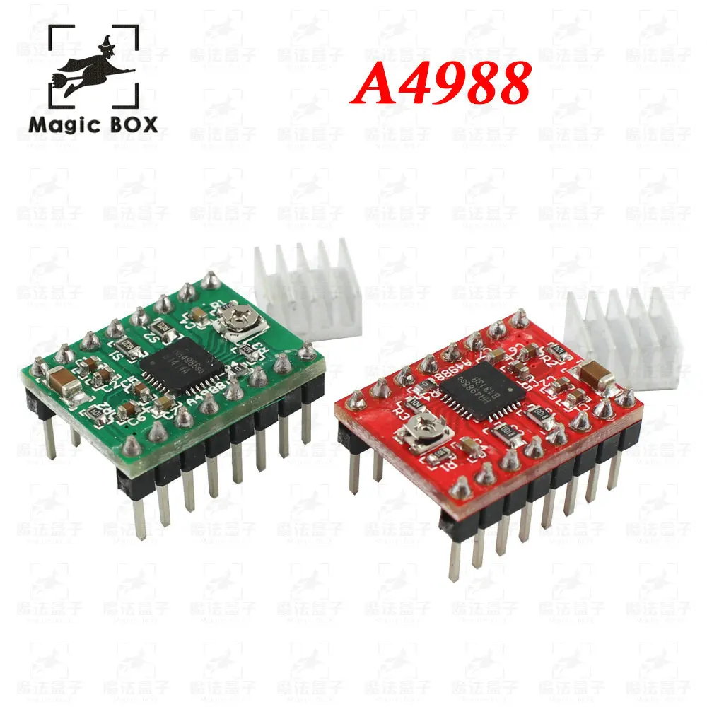 

Red Green version 10pcs/lot Reprap Stepper Driver A4988 Stepper Motor Driver Module with Heatsink Free Shipping Dropshipping
