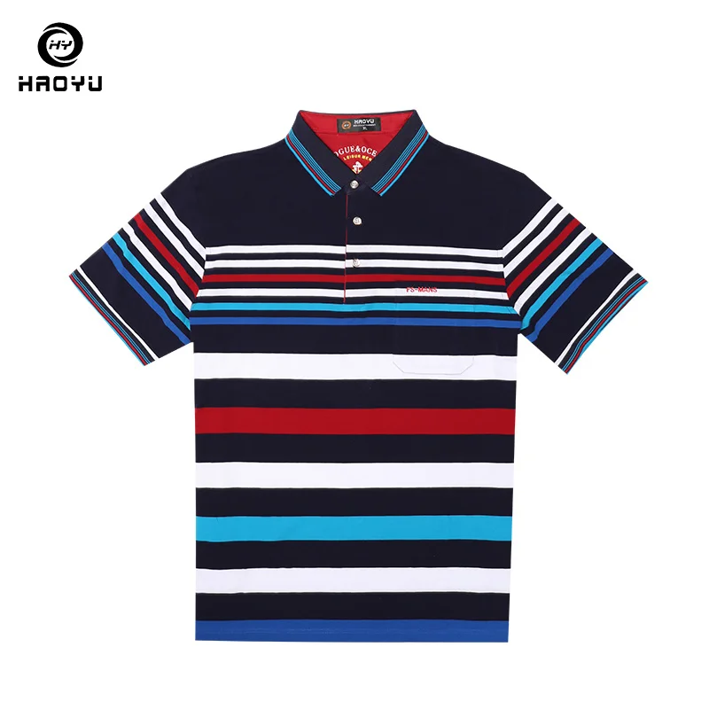 

2018 New Arrival Polo Shirt Striped Polos Brand Clothing Summer Autumn Shirt Short Sleeves Business Factory Direct Sale Haoyu