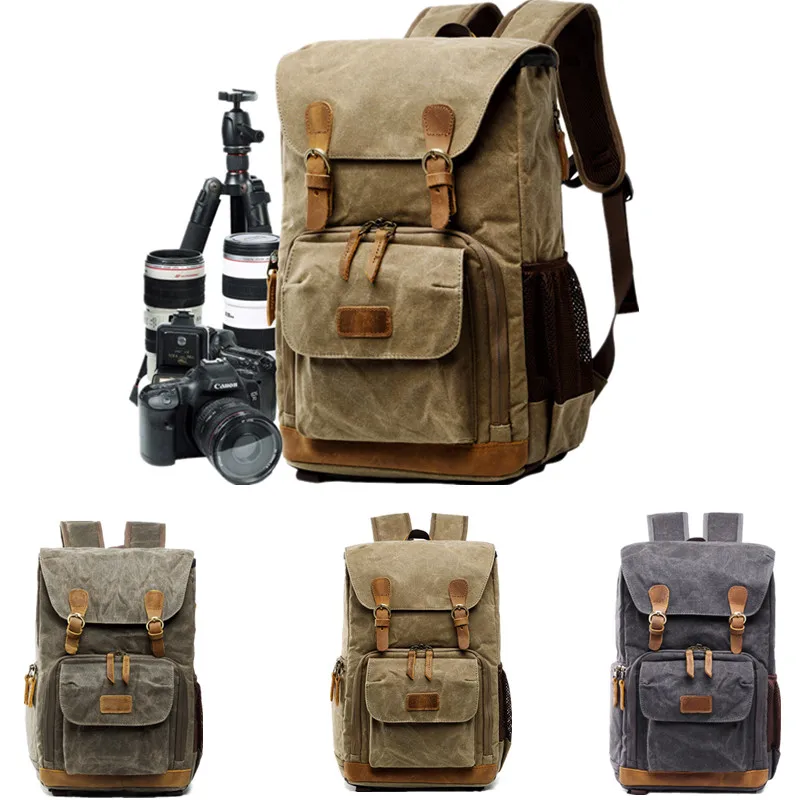 

High Capacity Batik Canvas Fabric Photography Bag Outdoor Waterproof Camera Shoulders Backpack for Cannon Nikon Sony DSLR SLR