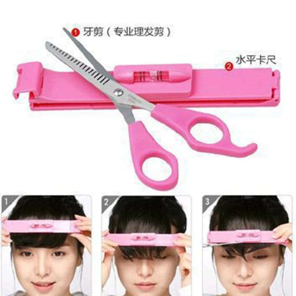 

DIY 1 Set New Women Hair Trimmer Fringe Cut Tool Clipper Comb Guide for Cute Hair Bang Level Ruler Hair Accessories