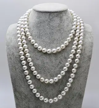 

New 1029+++Natural deep sea Nanyang pearl sweater chain necklace long