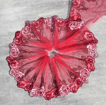 

22Yards Lace Flower Applique Trim Edge Handmade DIY Material Wedding Clothing Appliques Floral Timimg 14cm