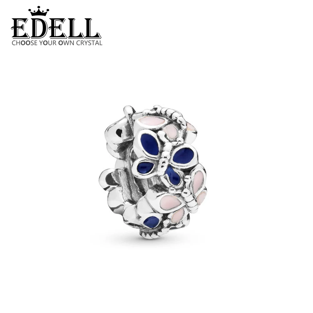 

EDELL 100% 925 Sterling Silver New 2019 Spring 797870ENMX Butterfly Arrangement Spacer Charm DIY Bracelet Advanced Products