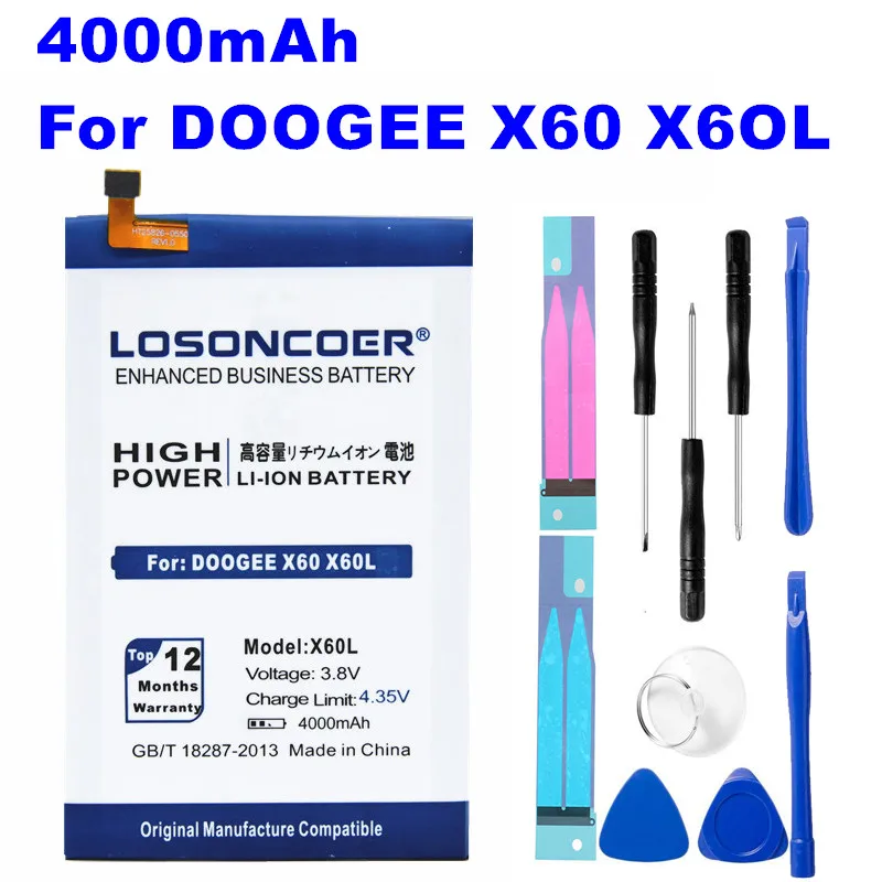 

LOSONCOER 4000mAh X60 X60L Replacement Battery For Doogee X60 X60L Phone Battery~In Stock