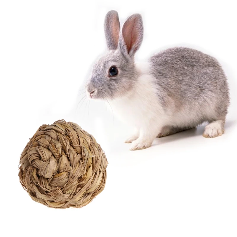 

10cm Natural Woven Grass Pet Hamster Chew Toy Ball With Bell Rabbit Guinea Pig Chinchillas Small Animal Tooth Cleaning Toys C42