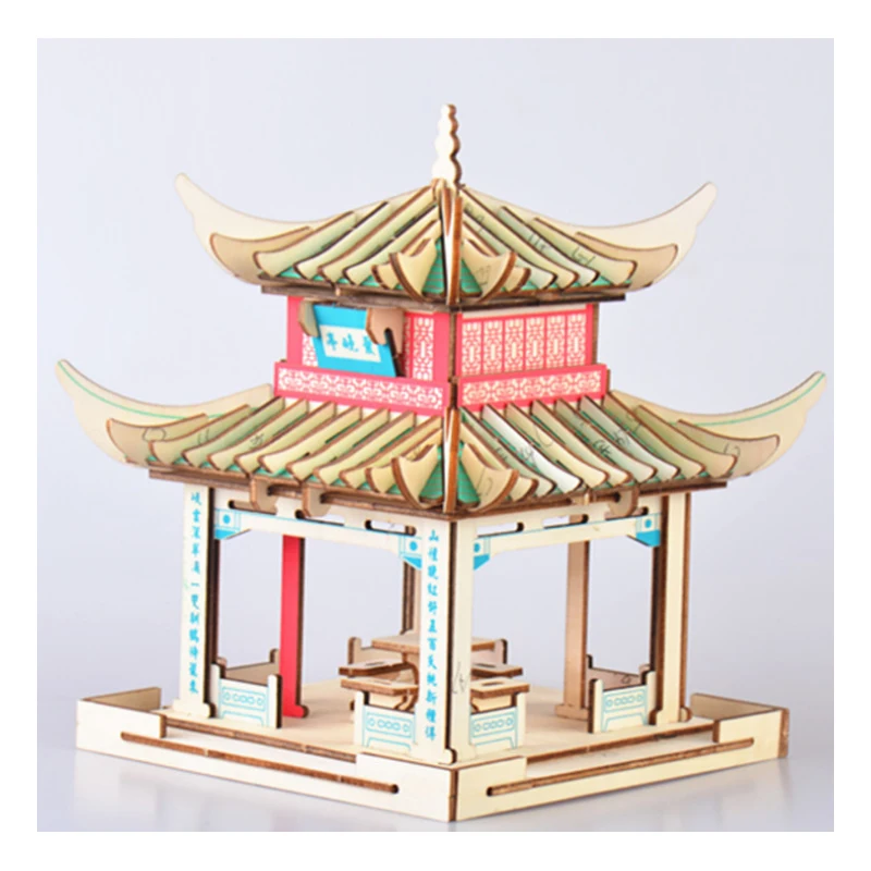 

DIY Model toys 3D Wooden Puzzle-Chinese model Bridge Wooden Kits Puzzle Game Assembling Toys Gift for Kids Adult P37
