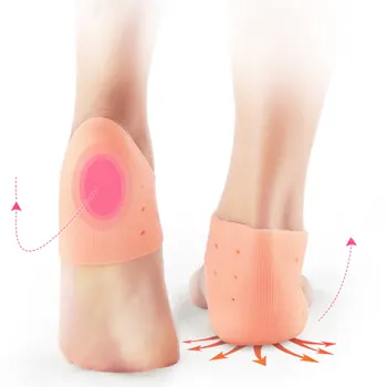 2 Pairs Hak Protector Siliconen Gel Enkel Ondersteuning Zachte Sokken Voet Mouw Voor Hielspoor Relief Sswell
