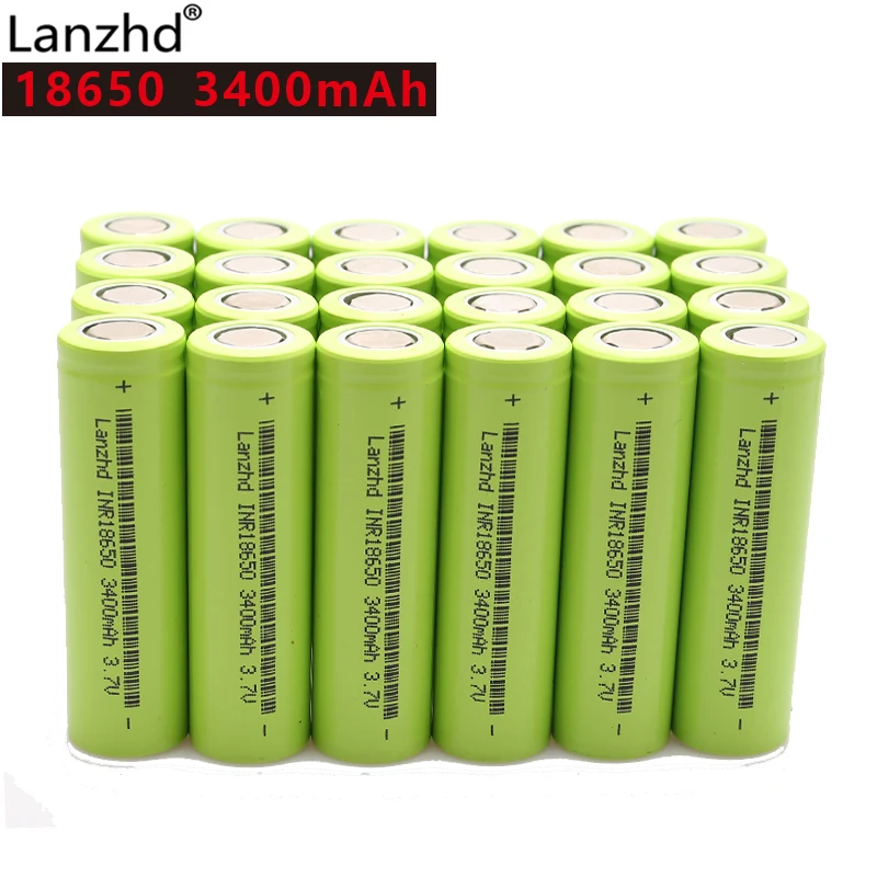 24 шт. 18650 30A 3400mAh INR18650 литиевая перезаряжаемая 18650 Батарея 3,7 V для аккумуляторов ноутбуков