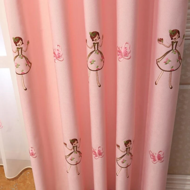 Маленькие для девочек занавески, розовая вуаль с вышивкой, для детской комнаты, на окно, для спальни, гостиной, занавески, тюль, прозрачные шторы X298#30