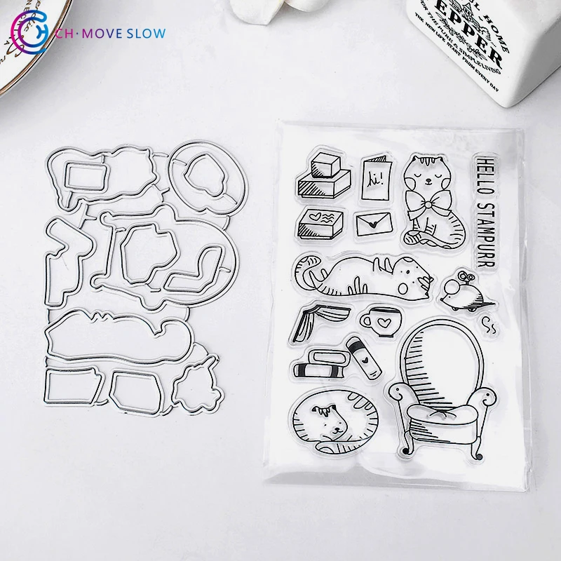 

CH cat Dies and stamps for Scrapbooking DIY Stamp/photo Album Decorative Embossing DIY Paper Cards Handcraft Tools