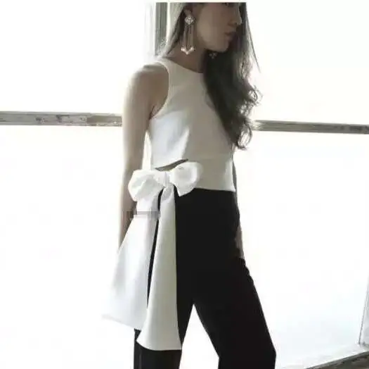 

New Sexy Women Camis Tanks bow Oblique Shoulder Vest crop top