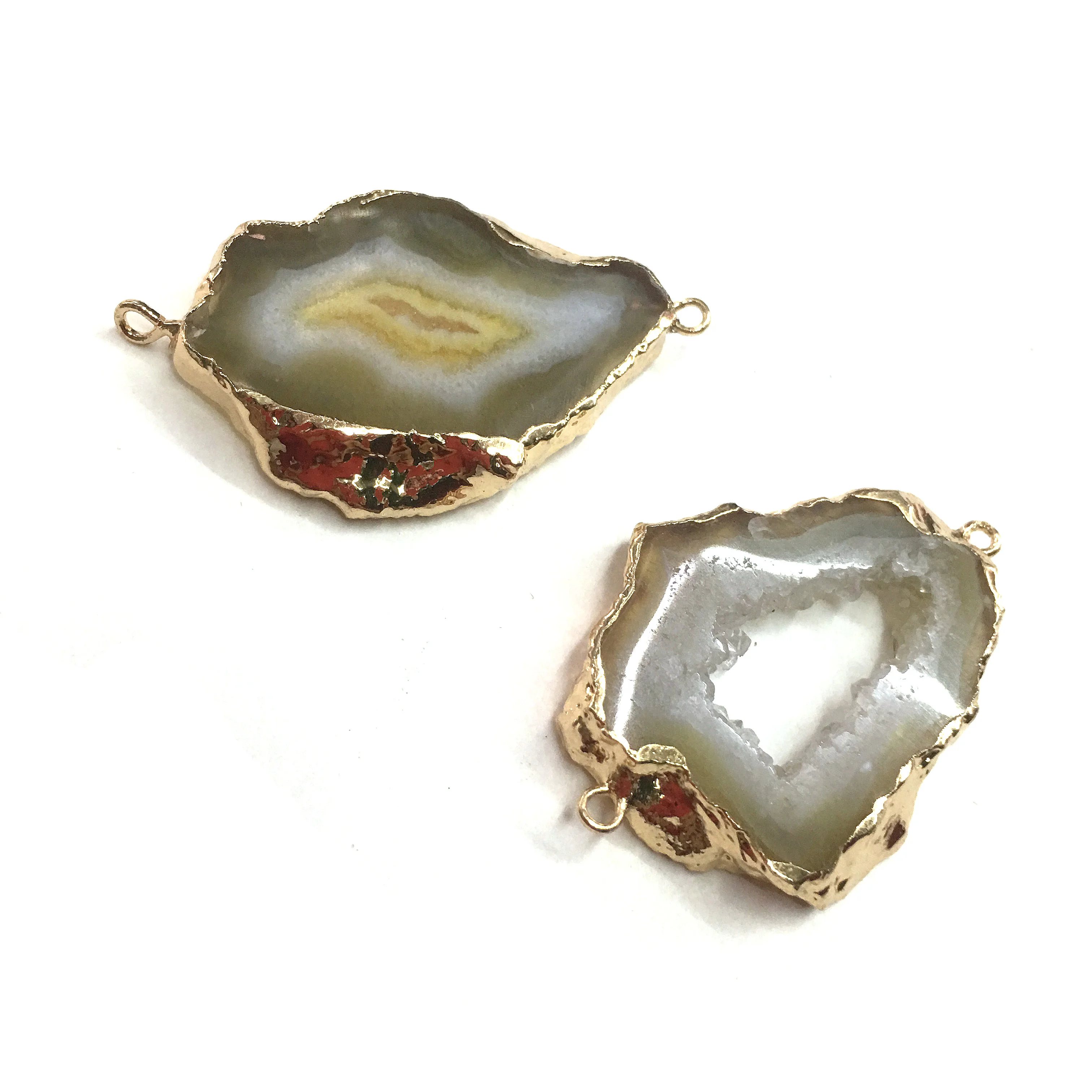 

Natural Agates Pendants Charms Connector Pendants for Jewelry Making DIY Accessories Fit Necklaces Size 20x40mm-30x45mm