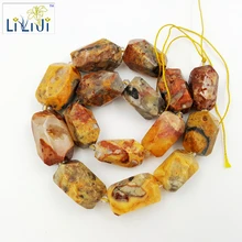 Lii Ji сумасшедший Агат неправильной граненой формы большой камень свободные бусины около 15x20-15x25 мм для DIY ювелирных изделий около 39 см